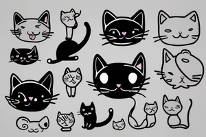 kawaii cat tattoo idea