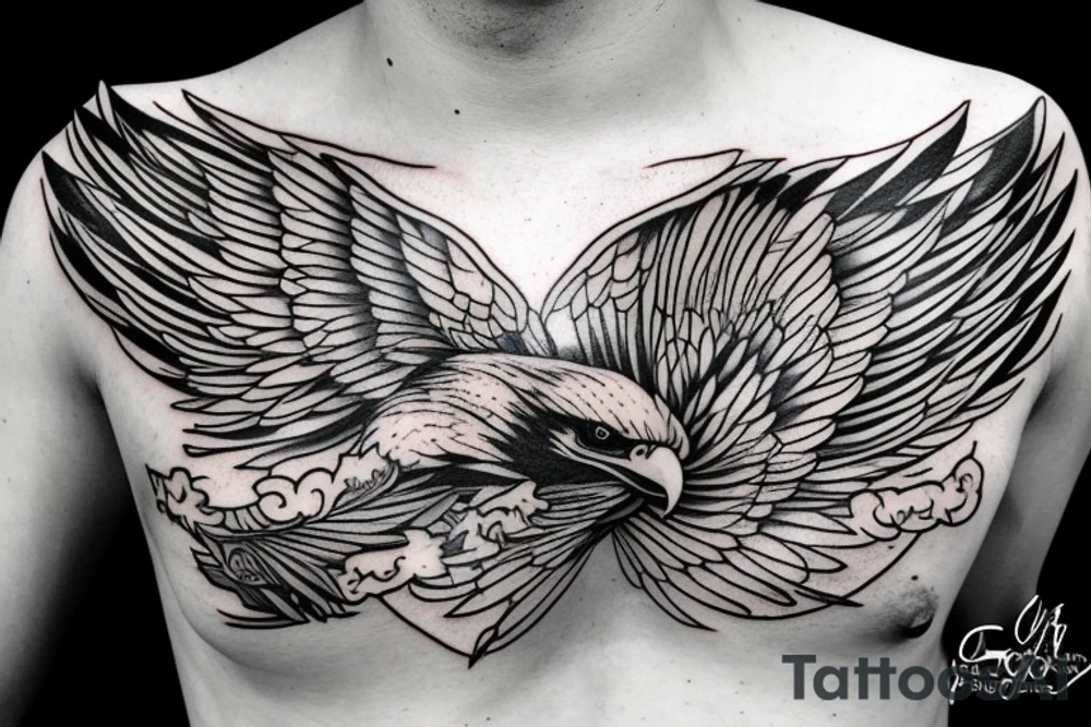 an eagle with spread wings and a formidable wise look tattoo idea an eagle with spread wings and a formidable wise look tattoo idea