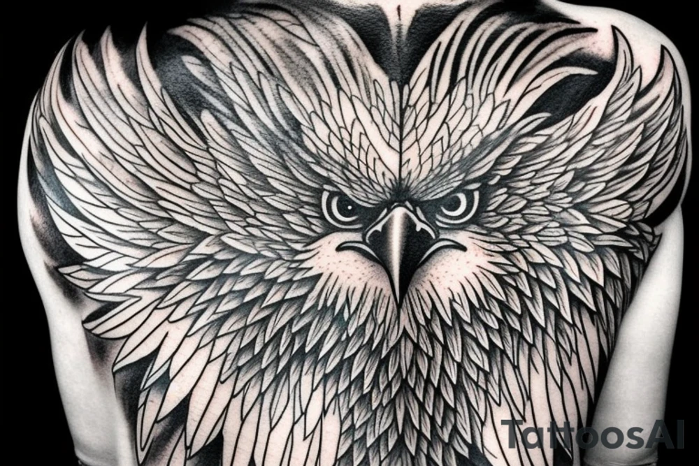 an eagle with spread wings and a formidable wise look tattoo idea an eagle with spread wings and a formidable wise look tattoo idea
