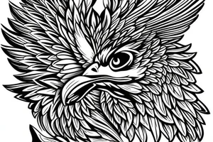 an eagle with spread wings and with a formidable wise look on the collarbones. Wings and paws are visible tattoo idea