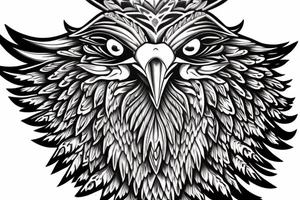 an eagle with spread wings and with a formidable wise look on the collarbones. Wings and paws are visible tattoo idea