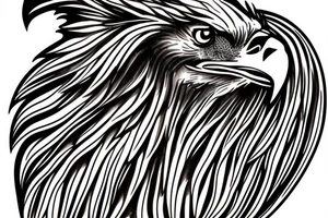 an eagle with spread wings and with a formidable wise look on the collarbones. Wings and paws are visible tattoo idea