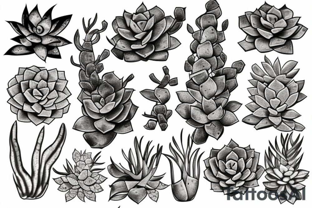 Snake with succulents tattoo idea