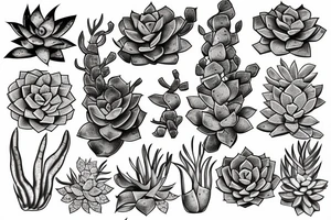 Snake with succulents tattoo idea