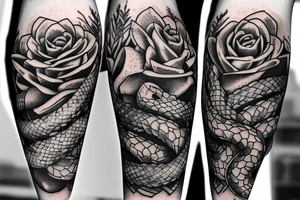 Snake with succulents tattoo idea