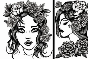 Woman with snake and succulents in hair tattoo idea
