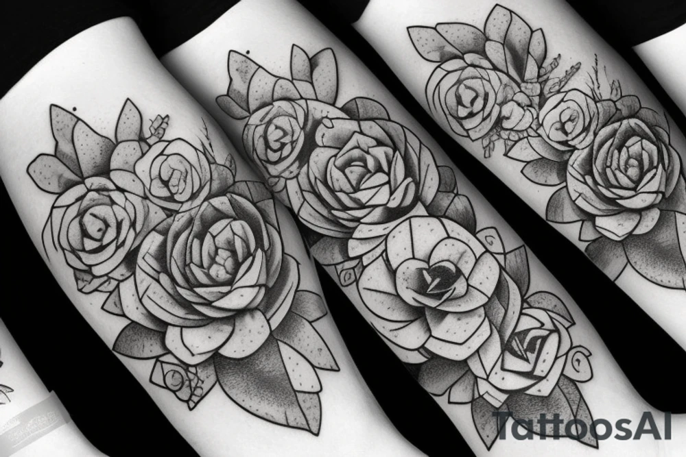 Cascading Succulents tattoo idea