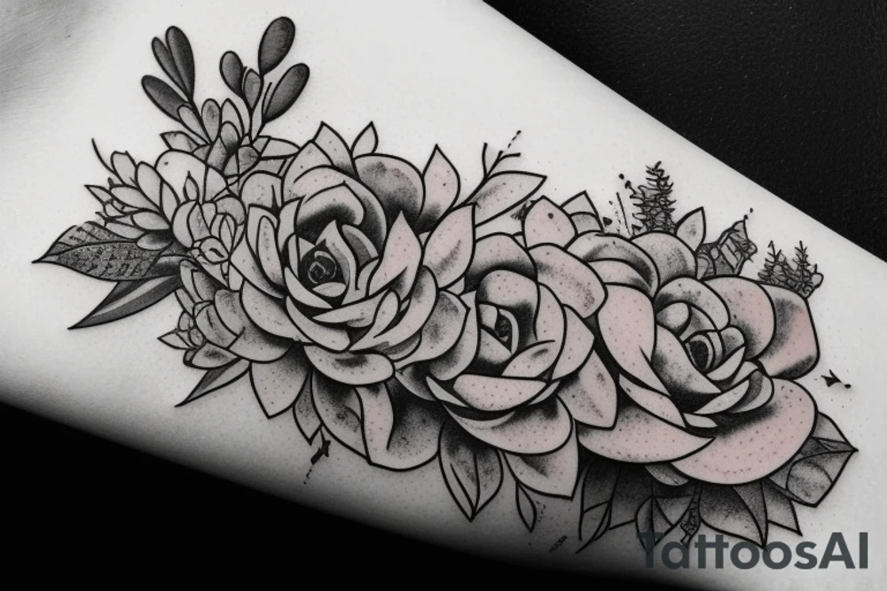 Cascading Succulents tattoo idea