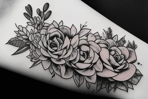 Cascading Succulents tattoo idea