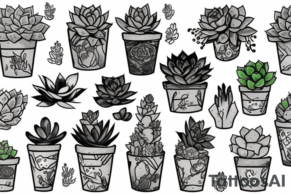 Cascading Succulents tattoo idea