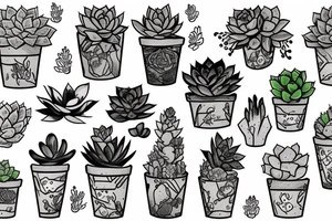 Cascading Succulents tattoo idea