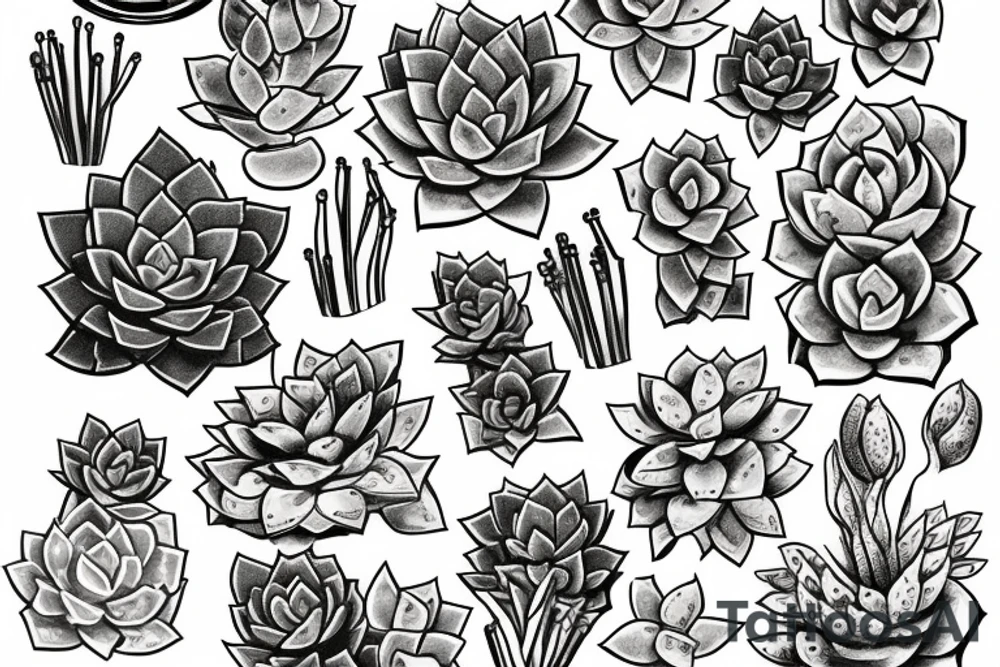 Cascading Succulents tattoo idea