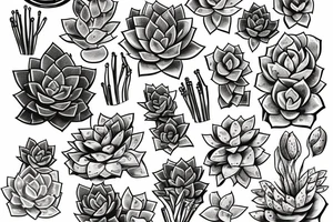 Cascading Succulents tattoo idea