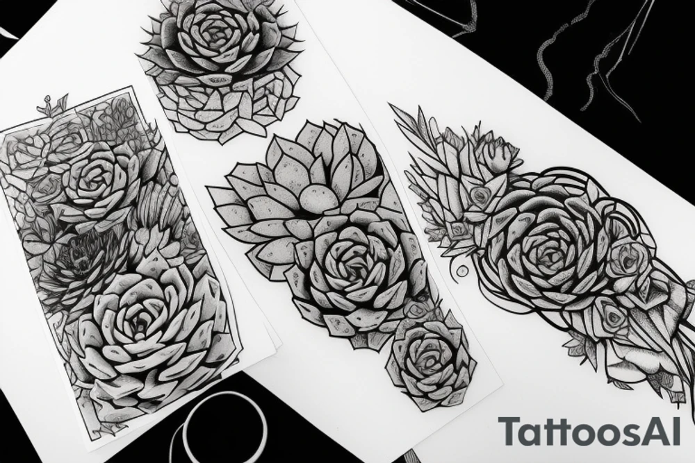 Cascading Succulents tattoo idea