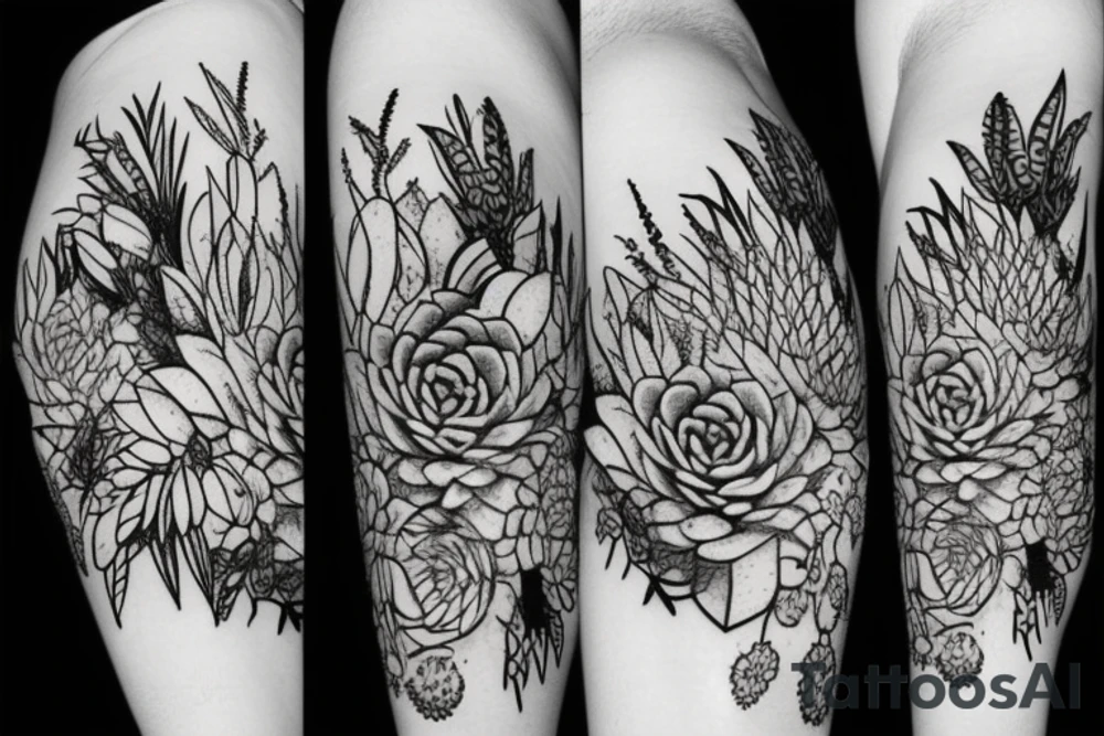 Cascading Succulents tattoo idea