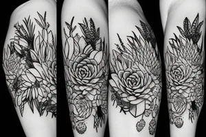 Cascading Succulents tattoo idea