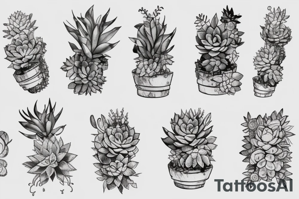 Cascading Succulents tattoo idea