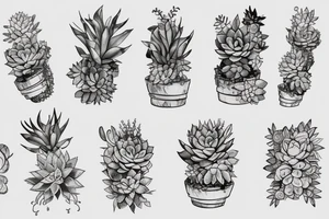 Cascading Succulents tattoo idea