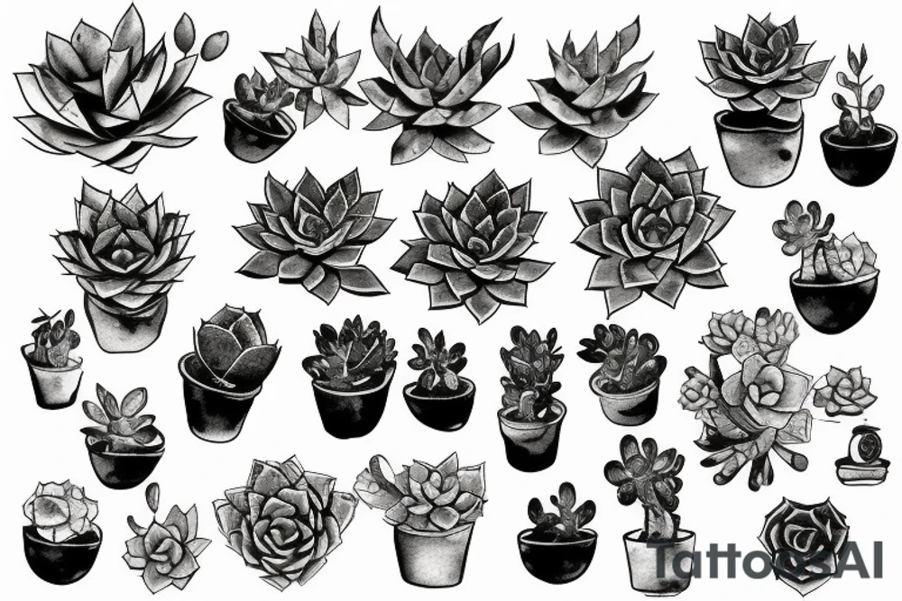 Cascading Succulents tattoo idea
