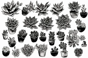 Cascading Succulents tattoo idea