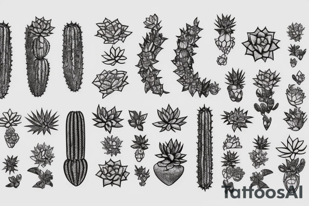 Cascading Succulents tattoo idea