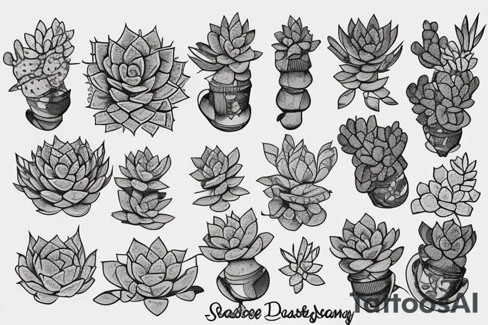 Cascading Succulents tattoo idea