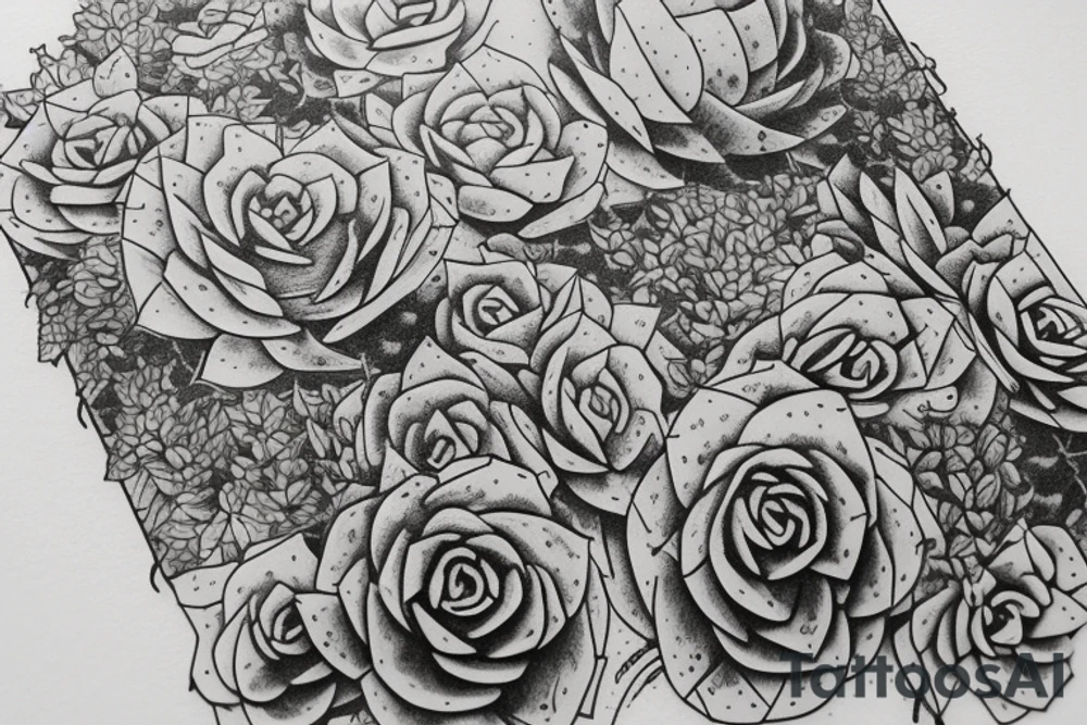 Cascading Succulents tattoo idea