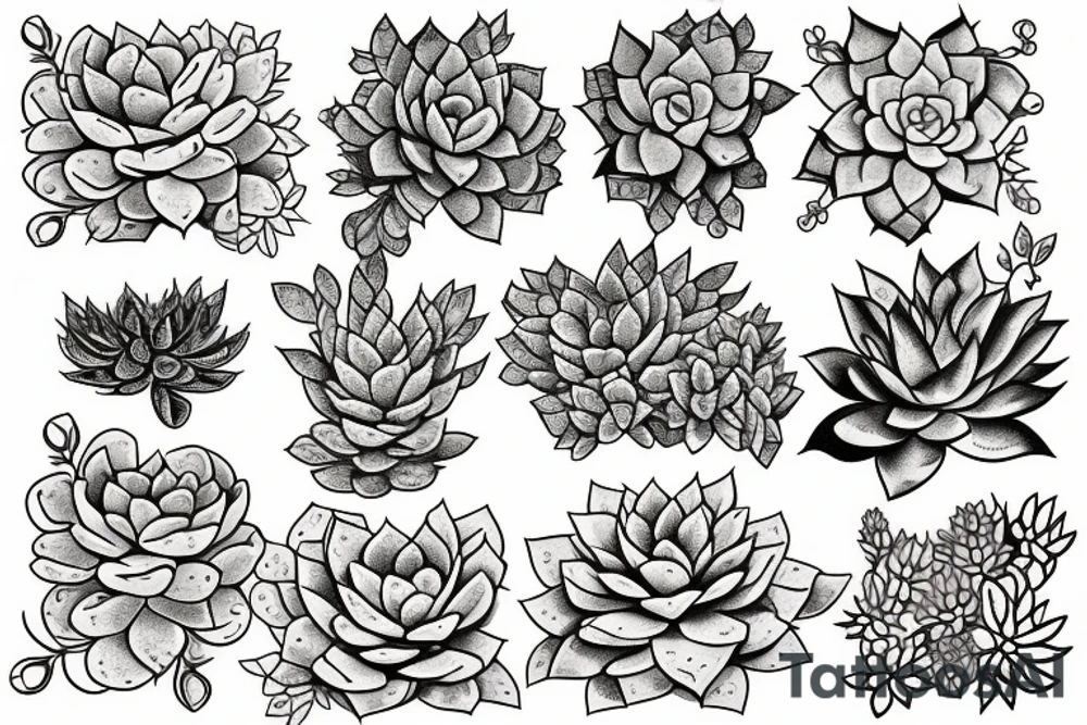 Cascading Succulents tattoo idea