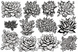 Cascading Succulents tattoo idea