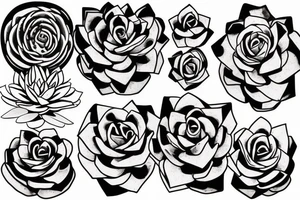 Rosette and pearl succulents tattoo idea