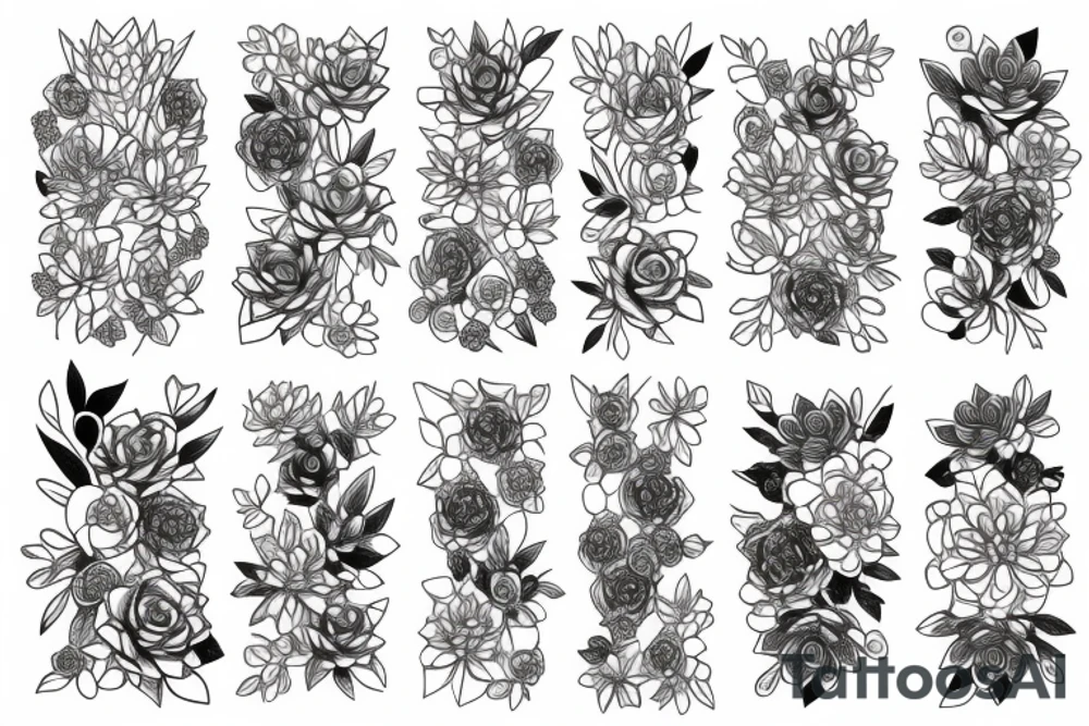 Cascading Rosette and pearl succulents tattoo idea