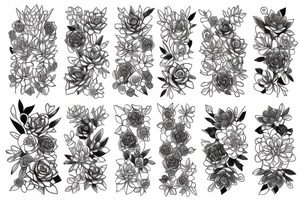 Cascading Rosette and pearl succulents tattoo idea