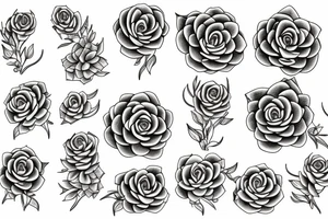 Cascading Rosette and pearl succulents tattoo idea