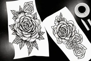 Cascading Rosette and pearl succulents tattoo idea