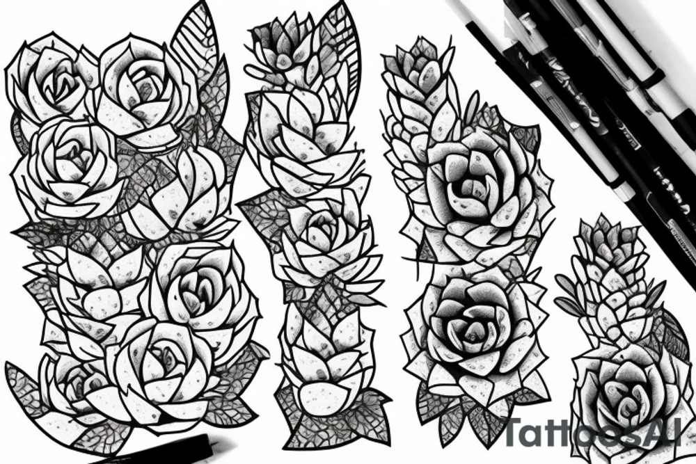 Cascading succulents tattoo idea