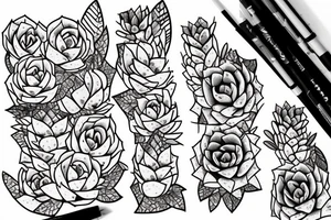 Cascading succulents tattoo idea