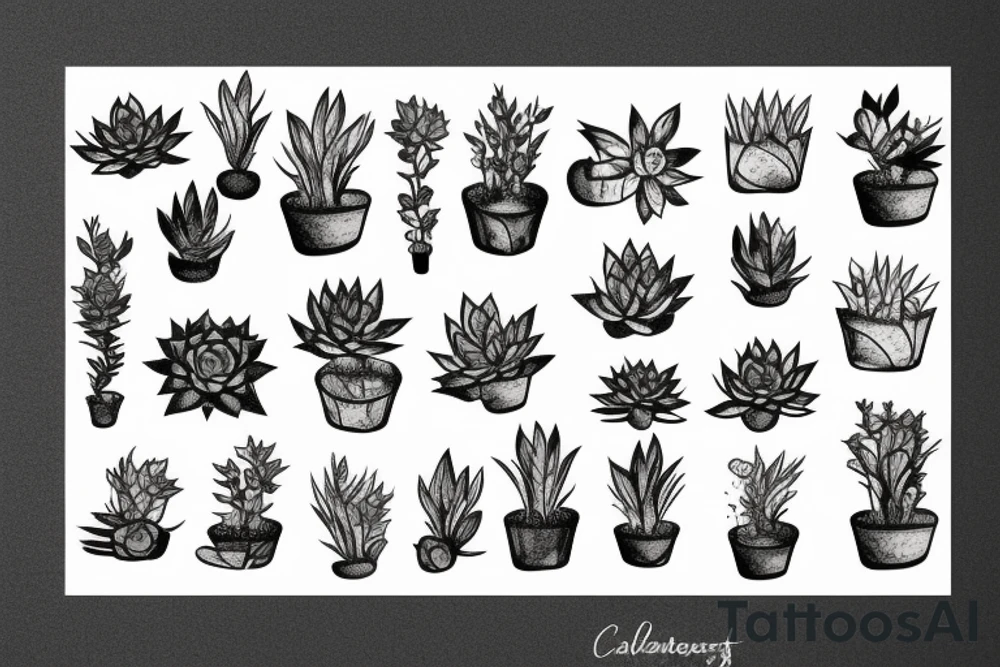 Cascading succulents tattoo idea