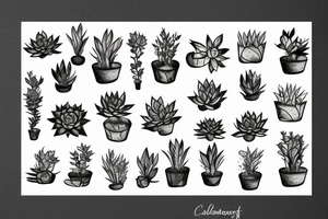 Cascading succulents tattoo idea