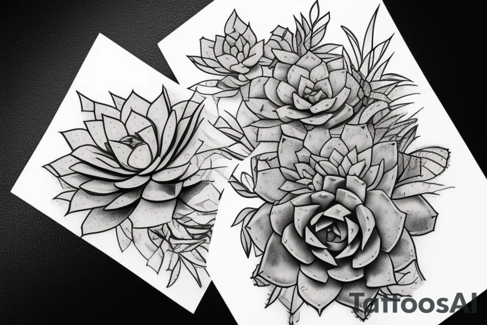 Cascading succulents tattoo idea