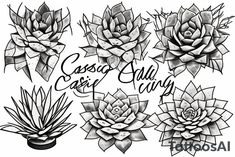 Cascading succulents tattoo idea