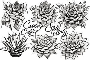 Cascading succulents tattoo idea