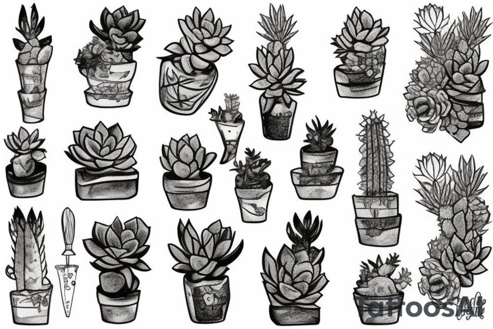 Cascading succulents tattoo idea