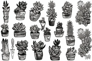 Cascading succulents tattoo idea