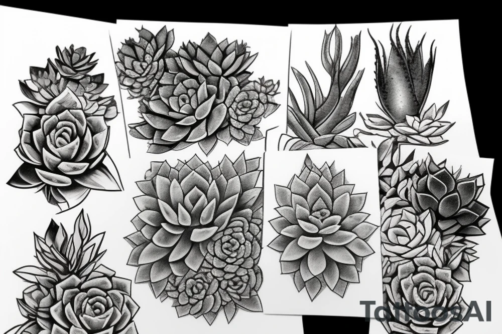 Cascading succulents tattoo idea
