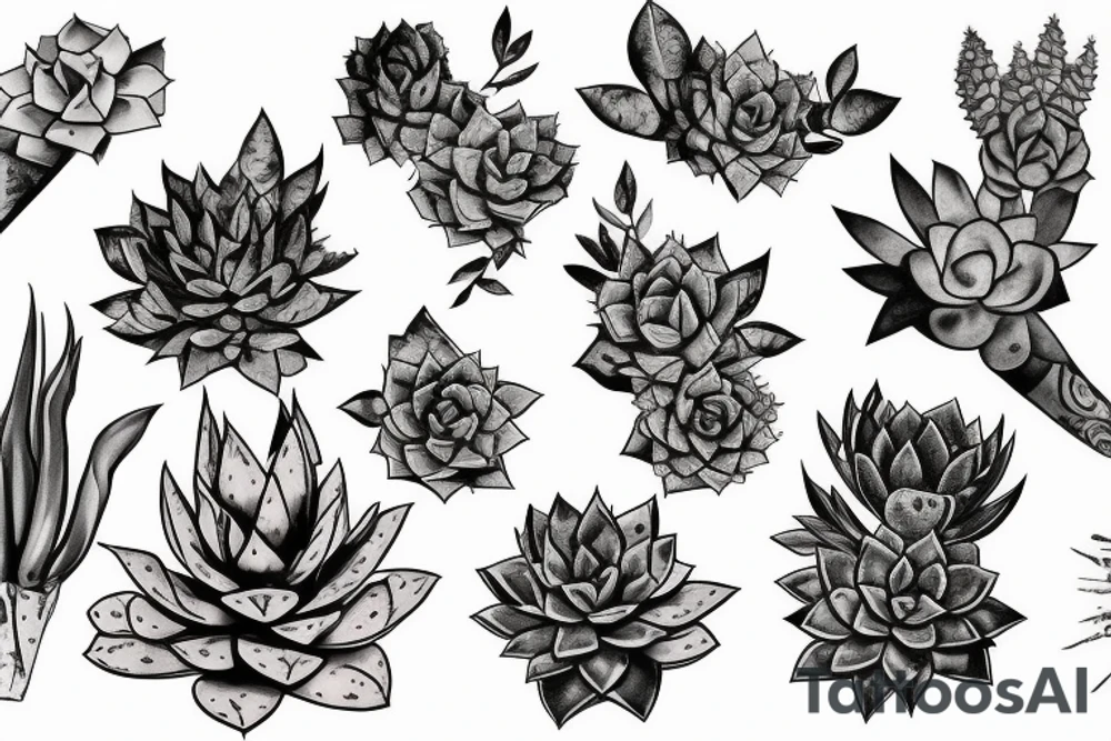 Cascading succulents tattoo idea