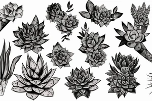 Cascading succulents tattoo idea