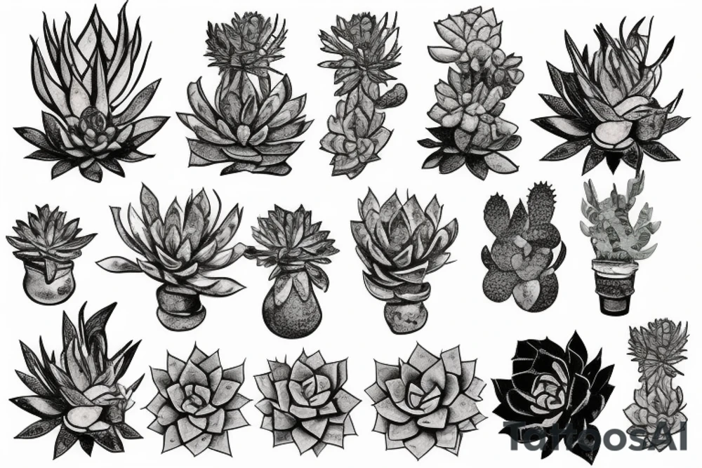 Cascading succulents tattoo idea