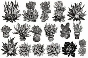 Cascading succulents tattoo idea
