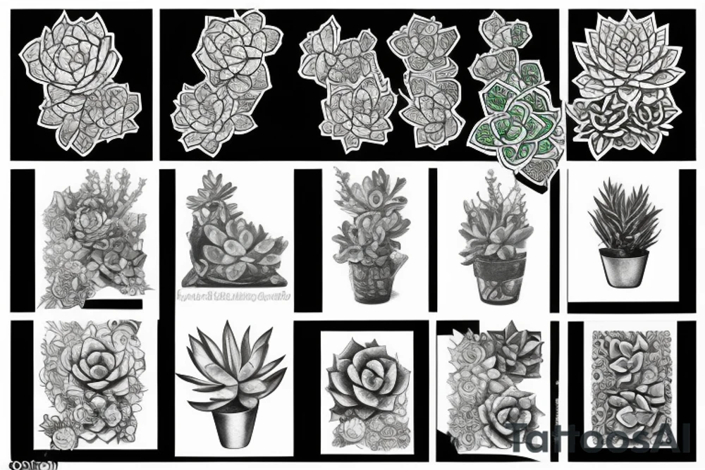 Cascading succulents tattoo idea
