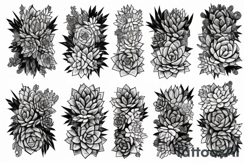 Cascading succulents tattoo idea